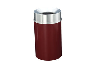 Glaro Mount Everest Designer Powder Coat Commercial Trash Can – Funnel Top, 6, 12, 16 & 33 Gallon, Satin Aluminum Lid, Indoor (F924*SA, F1232*SA, F1533*SA, F2035*SA)