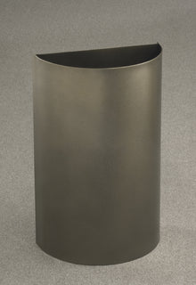 Glaro Profile Series 18" Half-Round Commercial Trash Can – No Lid, 14 Gallon, Indoor (1895SA, 1896BE, 1896**)