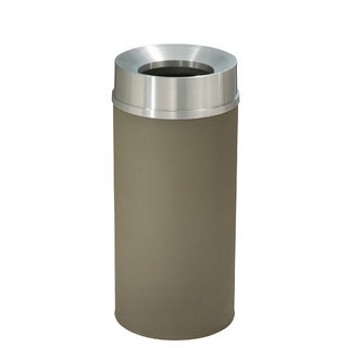 Glaro Mount Everest Designer Powder Coat Commercial Trash Can – Funnel Top, 6, 12, 16 & 33 Gallon, Satin Aluminum Lid, Indoor (F924*SA, F1232*SA, F1533*SA, F2035*SA)