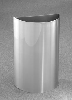 Glaro Profile Series 18" Half-Round Commercial Trash Can – No Lid, 14 Gallon, Indoor (1895SA, 1896BE, 1896**)