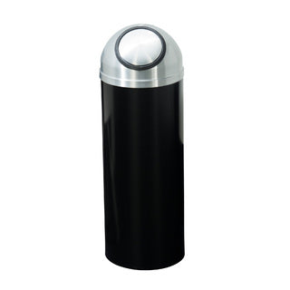 Glaro Mount Everest Designer Powder Coat Commercial Trash Can – Dome Top Self-Closing Lid, 8, 12 & 16 Gallon, Satin Aluminum Lid, Indoor (S1230*SA, S1530*SA, S1536*SA)