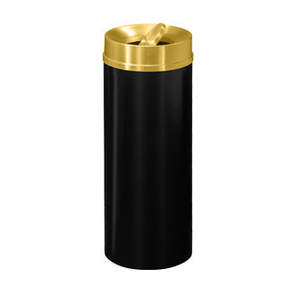 Glaro Mount Everest Designer Powder Coat Trash Can – Tip-Action Top, 12, 16 & 33 Gallon, Satin Brass Lid, Commercial Indoor Waste Receptacle (TA1232*BE, TA1533*BE, TA2035*BE)