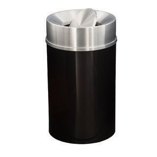 Glaro Mount Everest Designer Powder Coat Trash Can – Tip-Action Top, 12, 16 & 33 Gallon, Satin Aluminum Lid, Commercial Indoor Waste Receptacle (TA1232*SA, TA1533*SA, TA2035*SA)