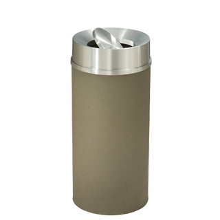 Glaro Mount Everest Designer Powder Coat Trash Can – Tip-Action Top, 12, 16 & 33 Gallon, Satin Aluminum Lid, Commercial Indoor Waste Receptacle (TA1232*SA, TA1533*SA, TA2035*SA)