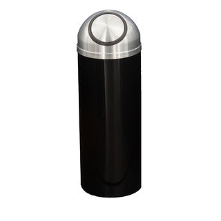 Glaro Mount Everest Designer Powder Coat Commercial Trash Can – Dome Top Self-Closing Lid, 8, 12 & 16 Gallon, Satin Aluminum Lid, Indoor (S1230*SA, S1530*SA, S1536*SA)