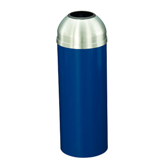 Glaro Mount Everest Designer Powder Coat Commercial Trash Can – Open Dome Top, 8, 12 & 16 Gallon, Satin Aluminum Lid, Indoor (T1230*SA, T1530*SA, T1536*SA)