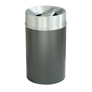 Glaro Mount Everest Designer Powder Coat Trash Can – Tip-Action Top, 12, 16 & 33 Gallon, Satin Aluminum Lid, Commercial Indoor Waste Receptacle (TA1232*SA, TA1533*SA, TA2035*SA)