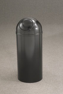 Glaro Mount Everest Designer Powder Coat Commercial Trash Can – Dome Top Self-Closing Lid, 8, 12 & 16 Gallon, Matching Color Lid, Indoor (S1230**, S1530**, S1536**)