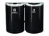Glaro RecyclePro 18 Inch Half Round “Profile” Recycling Stations with Removable Inner Liners