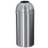 Glaro Waste Receptacle – Open Dome Top | Satin Aluminum | Made in USA