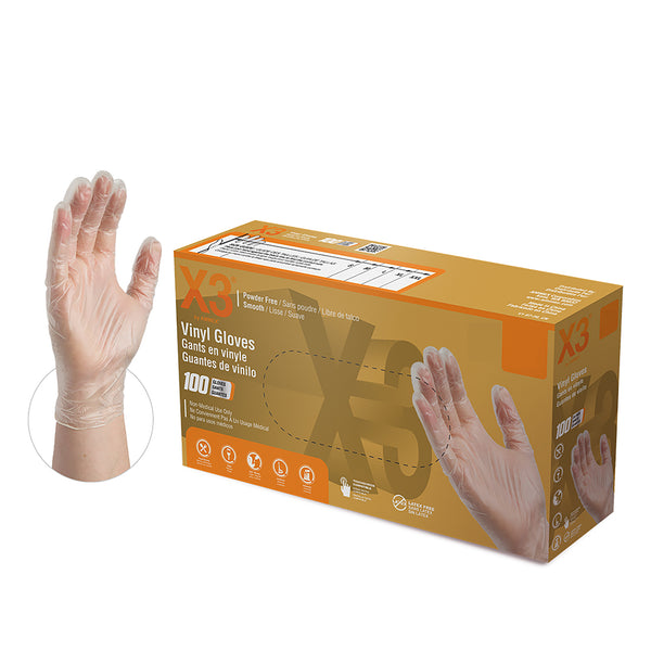 AMMEX GPX3 Clear Vinyl Industrial Latex Free Disposable Gloves (Case of 1000)