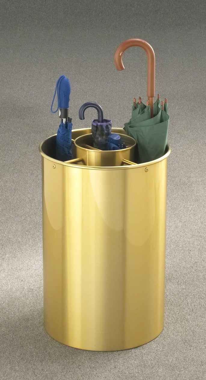 Glaro Umbrella Stand – Cylindrical Design | Satin Brass Finish | Made in USA