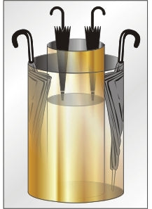 Glaro Umbrella Stand – Cylindrical Design | Satin Brass Finish | Made in USA