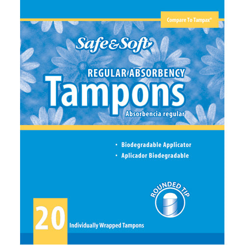 Safe & Soft® Tampons, Regular Absorbency
