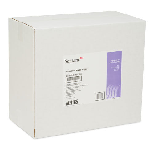 Sontara® Aerospace grade wipes, 12"X12", Quarterfold, Polybag, White