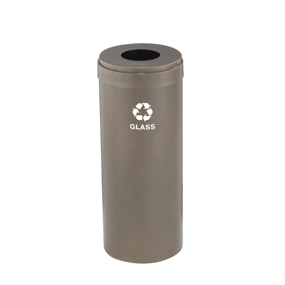 Glaro RecyclePro Value Bottles & Cans Bin – Round Opening with Matching Lid | Designer Colors | 15–41 Gallons | Made in USA