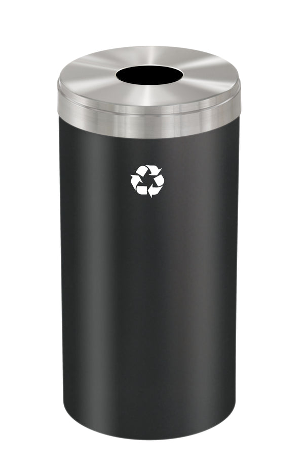 Glaro RecyclePro Value Series with Single Purpose Opening for BOTTLES, CANS, ETC. Designer colored base with Satin Aluminium Top