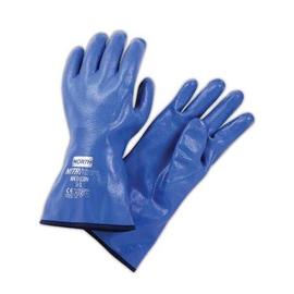 Honeywell Blue Nitri-Knit™ Cotton Poly Insulating Lined 40 mil Supported Nitrile Chemical Resistant Gloves. 72 Pairs Case.