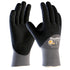 PIP® MaxiFlex® Endurance by ATG® Black Nitrile Palm, Finger And Knuckles Coated Work Gloves With Nylon And Lycra® Liner And Continuous Knit Wrist