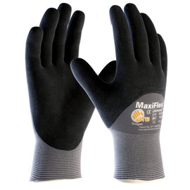 PIP® MaxiFlex® Ultimate by ATG® Black Nitrile Palm, Finger And Knuckles Coated Work Gloves With Nylon And Lycra® Liner And Continuous Knit Wrist