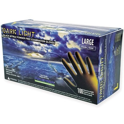 Dark Light® Nitrile Exam, PF, Black, 9 mil