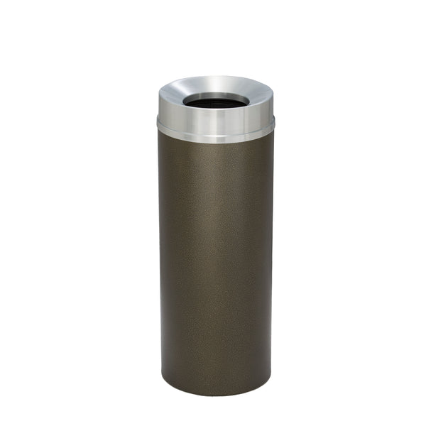 Glaro "Mount Everest" Waste Receptacle - Bronze Vein/Satin Aluminum - Funnel Opening