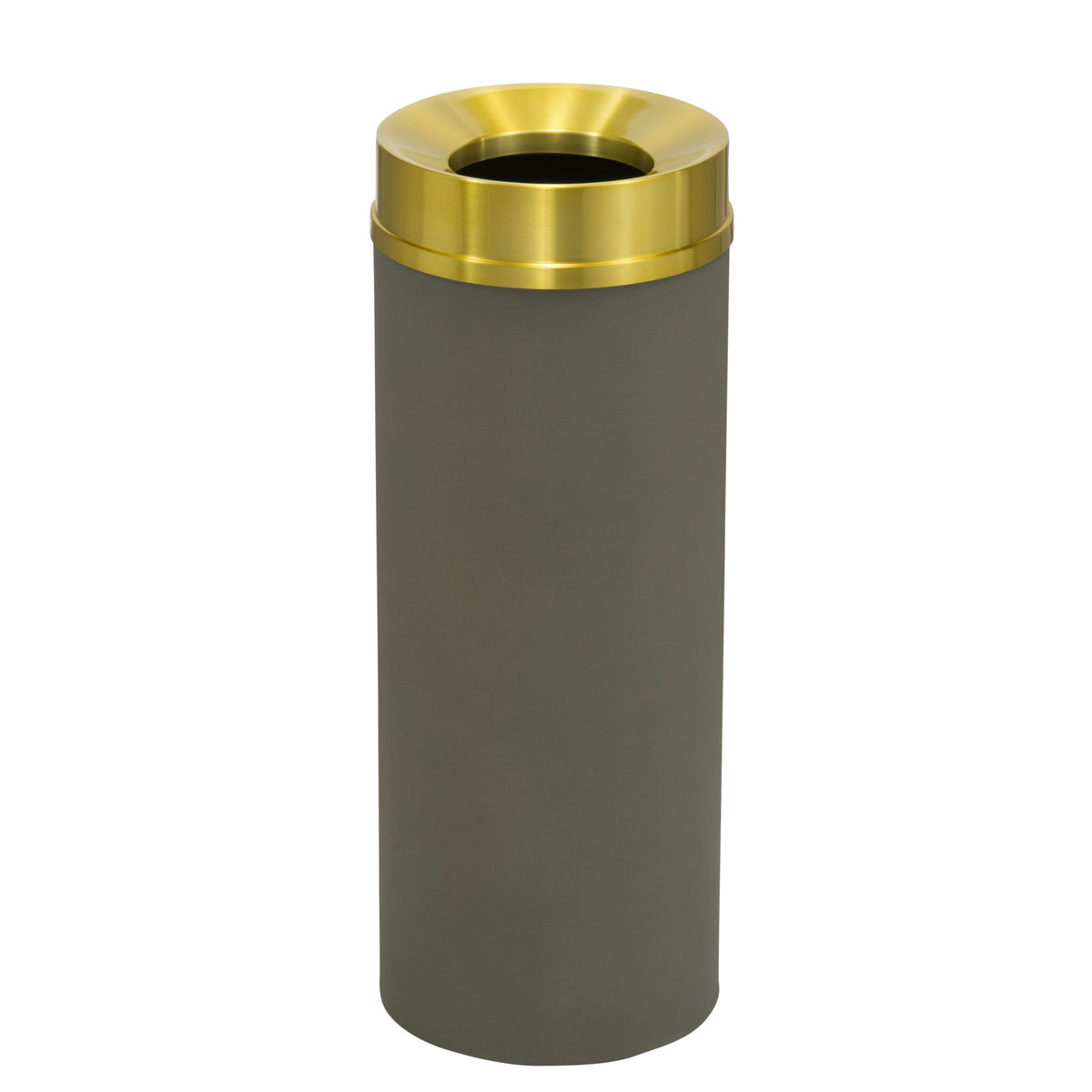 Glaro “Mount Everest” Waste Receptacle – Funnel Opening | Made in USA | Satin Brass Lid