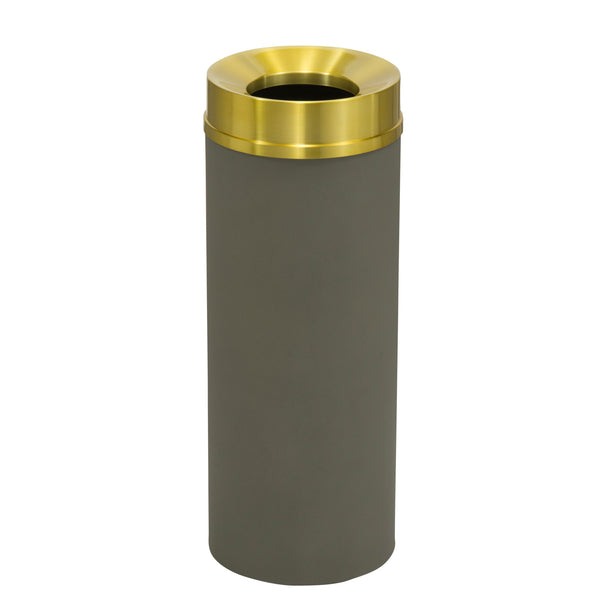 Glaro "Mount Everest" Waste Receptacle - Nickle/Satin Brass - Funnel Opening