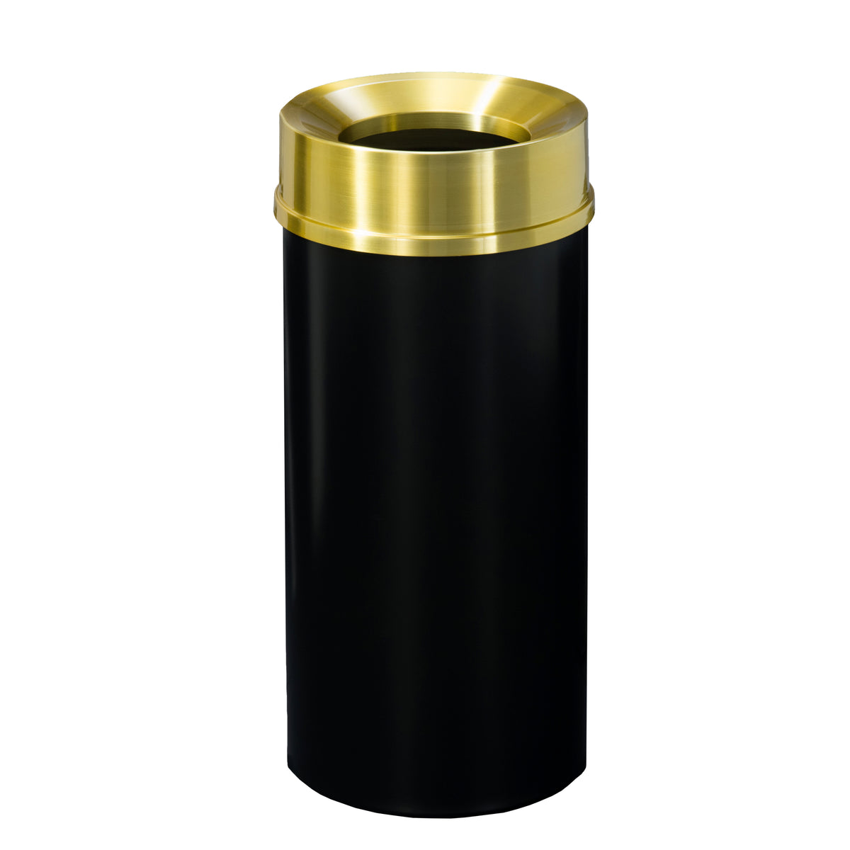 Glaro “Mount Everest” Waste Receptacle – Funnel Opening | Made in USA | Satin Brass Lid