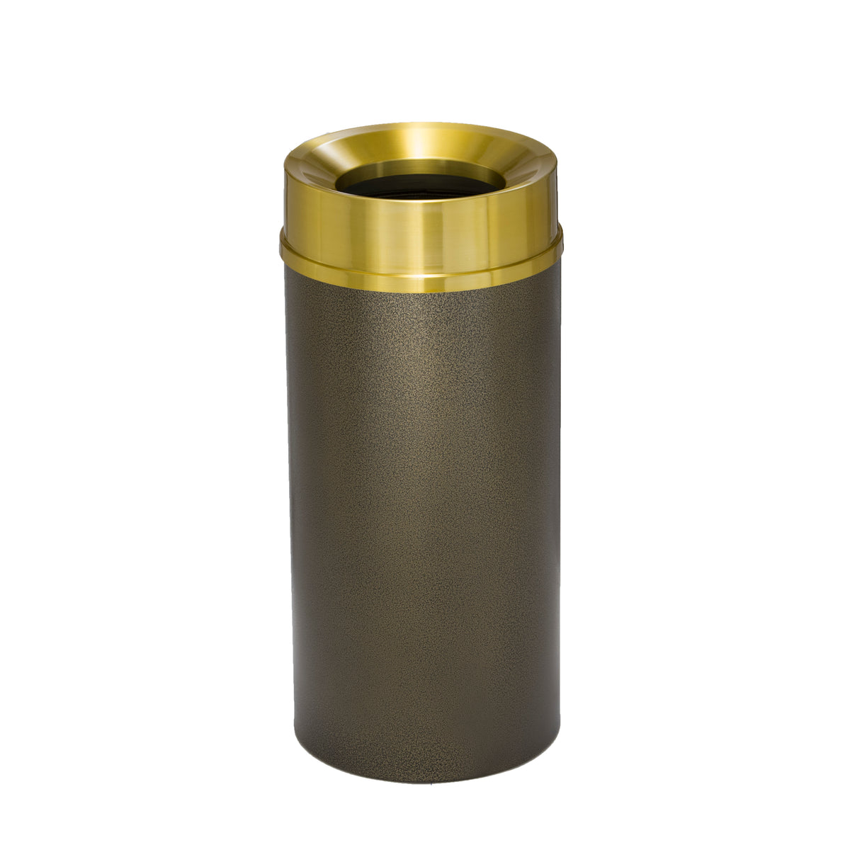 Glaro “Mount Everest” Waste Receptacle – Funnel Opening | Made in USA | Satin Brass Lid