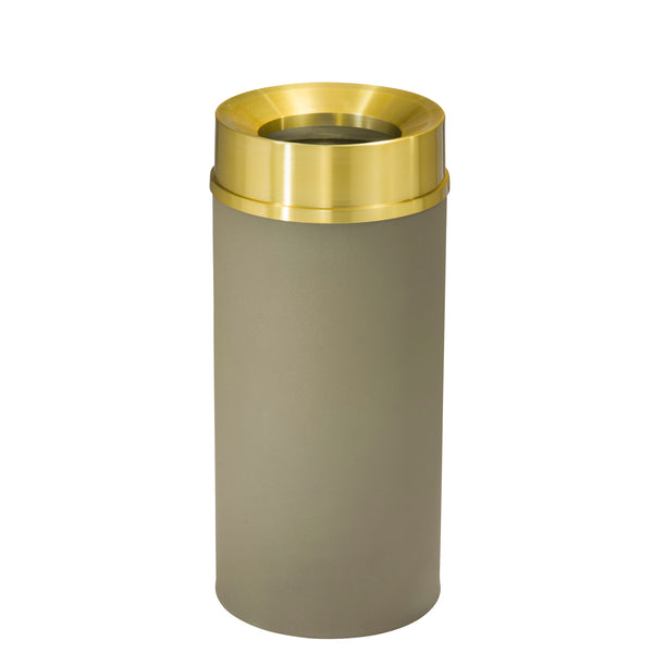 Glaro “Mount Everest” Waste Receptacle – Funnel Opening | Nickel & Satin Brass | Made in USA