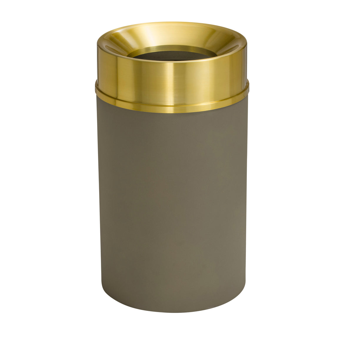 Glaro “Mount Everest” Waste Receptacle – Funnel Opening | Made in USA | Satin Brass Lid