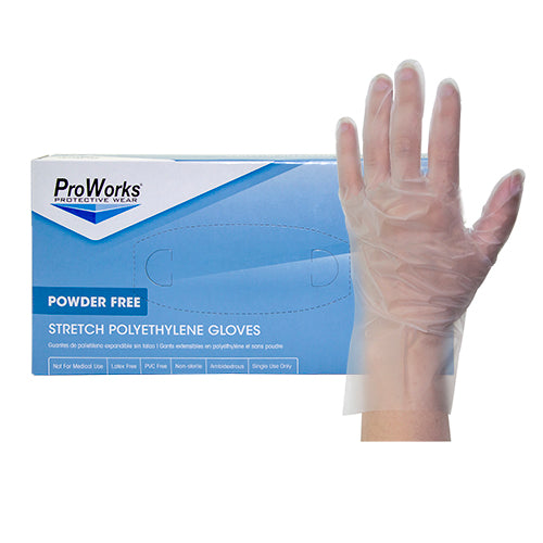 ProWorks® Stretch Polyethylene Gloves, Clear