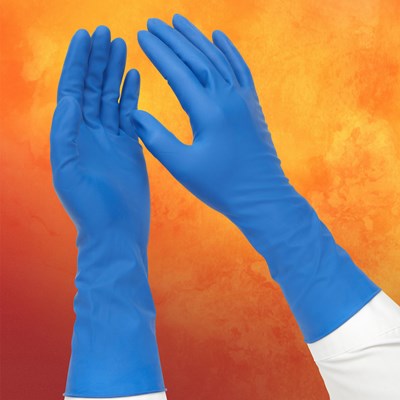 HERO® Latex Exam, PF, Ext Cuff, Blue, 14 mil