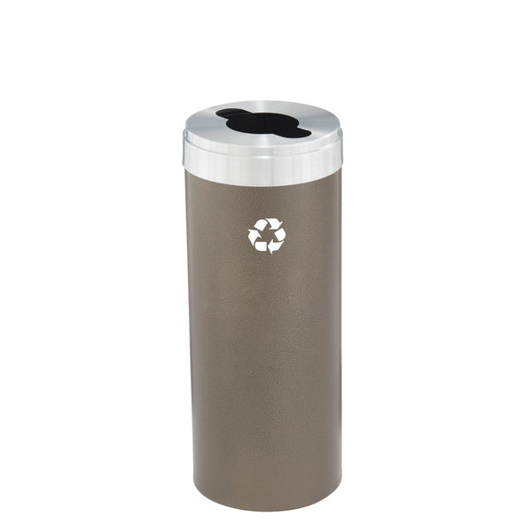 Glaro RecyclePro Value Mixed Recyclables Bin – Multi-Purpose Opening | Satin Aluminum Lid | 15–41 Gallons | Made in USA