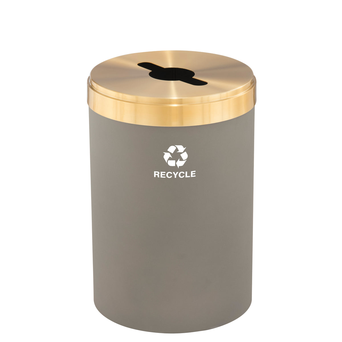 Glaro RecyclePro Value Recycling Bin – Mixed Recyclables Slot with Satin Brass Lid | 15-41 Gallons | Made in USA