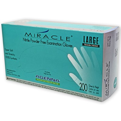 Miracle® Nitrile Exam, PF, Blue, 4 mil
