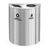 Glaro 24" Dual Purpose Half Round Recycling Receptacle in Satin Aluminum