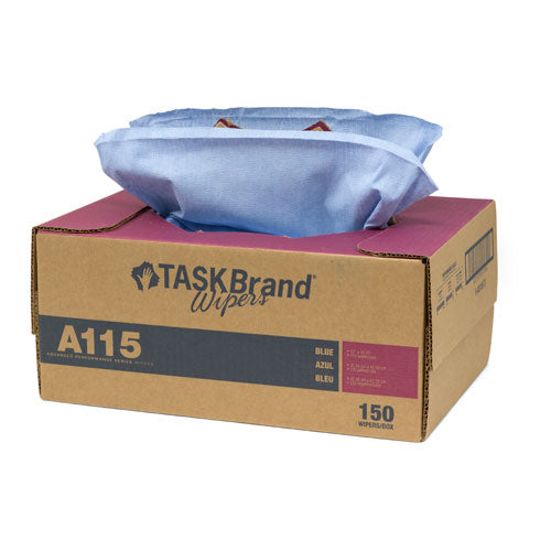 Taskbrand A115, Creped, 12"X16.5", Interfold, Twintote, Blue