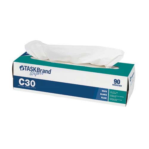 TaskBrand® Critical Series Wipers, Interfold Dispenser Box, 1-3 ply, White (N-C010 / N-C030)