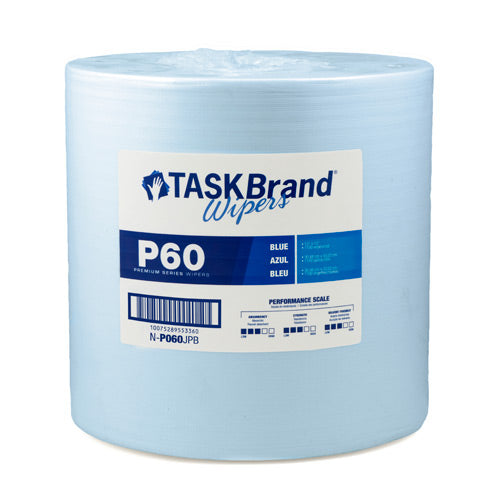 Taskbrand P60 MD Hydrospun, 12"X13", Jumbo Roll, Polywrapped, Blue