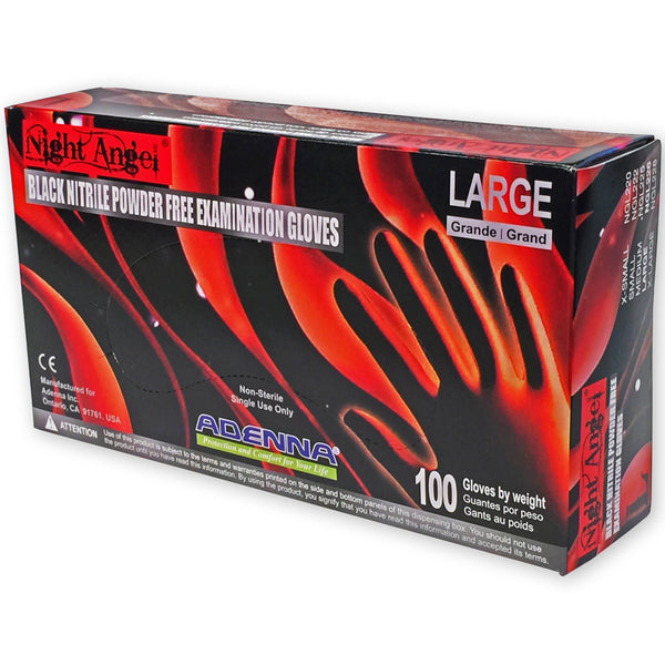 NIGHT ANGEL® Black Nitrile Powder Free Exam Gloves (NGL22)