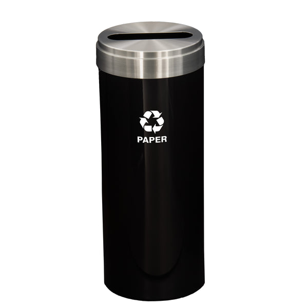 Glaro RecyclePro Value Series with Single Purpose Slot for PAPER - Designer colored base with Satin Aluminum Lid