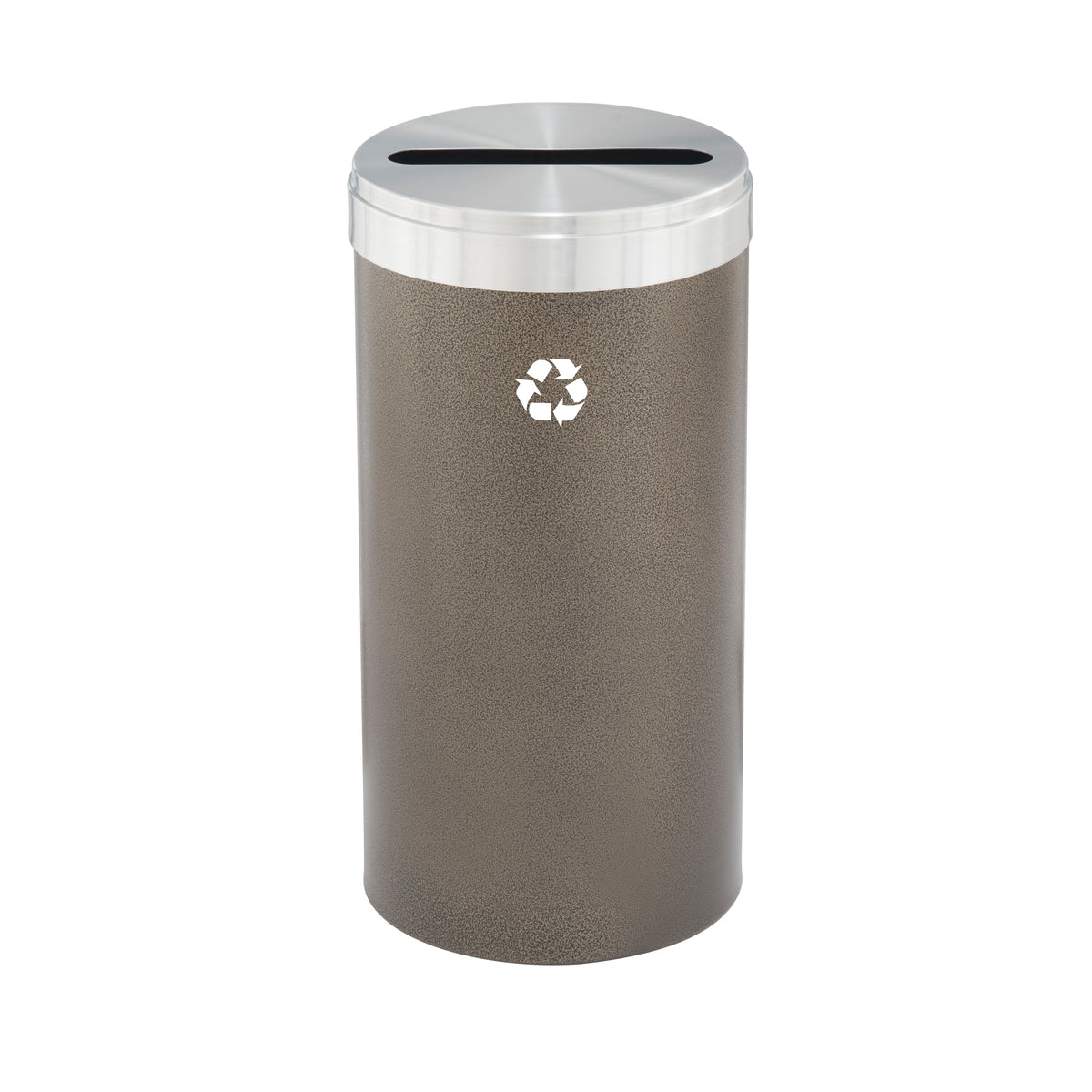 Glaro RecyclePro Value Paper Recycling Bin – Single Slot | Satin Aluminum Lid | 15–41 Gallons | Made in USA