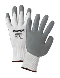 RADNOR® 15 Gauge Nitrile Palm And Finger Coated Work Gloves With Nylon Liner And Knit Wrist