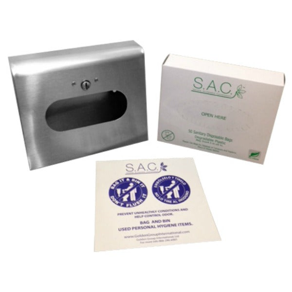 Sanitary Napkin Disposal Bag Dispenser - Box Format - prefilled starter set