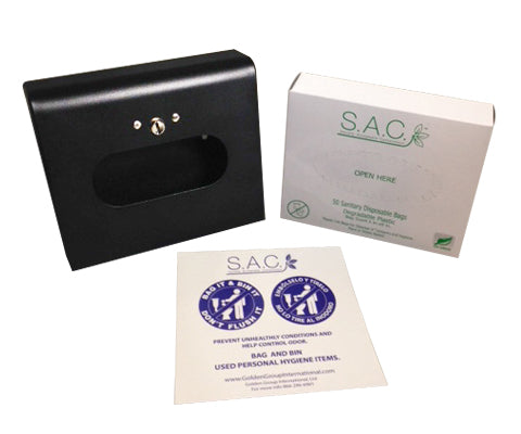 Sanitary Napkin Disposal Bag Dispenser - Box Format - prefilled starter set