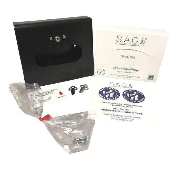 Sanitary Napkin Disposal Bag Dispenser - Box Format - prefilled starter set