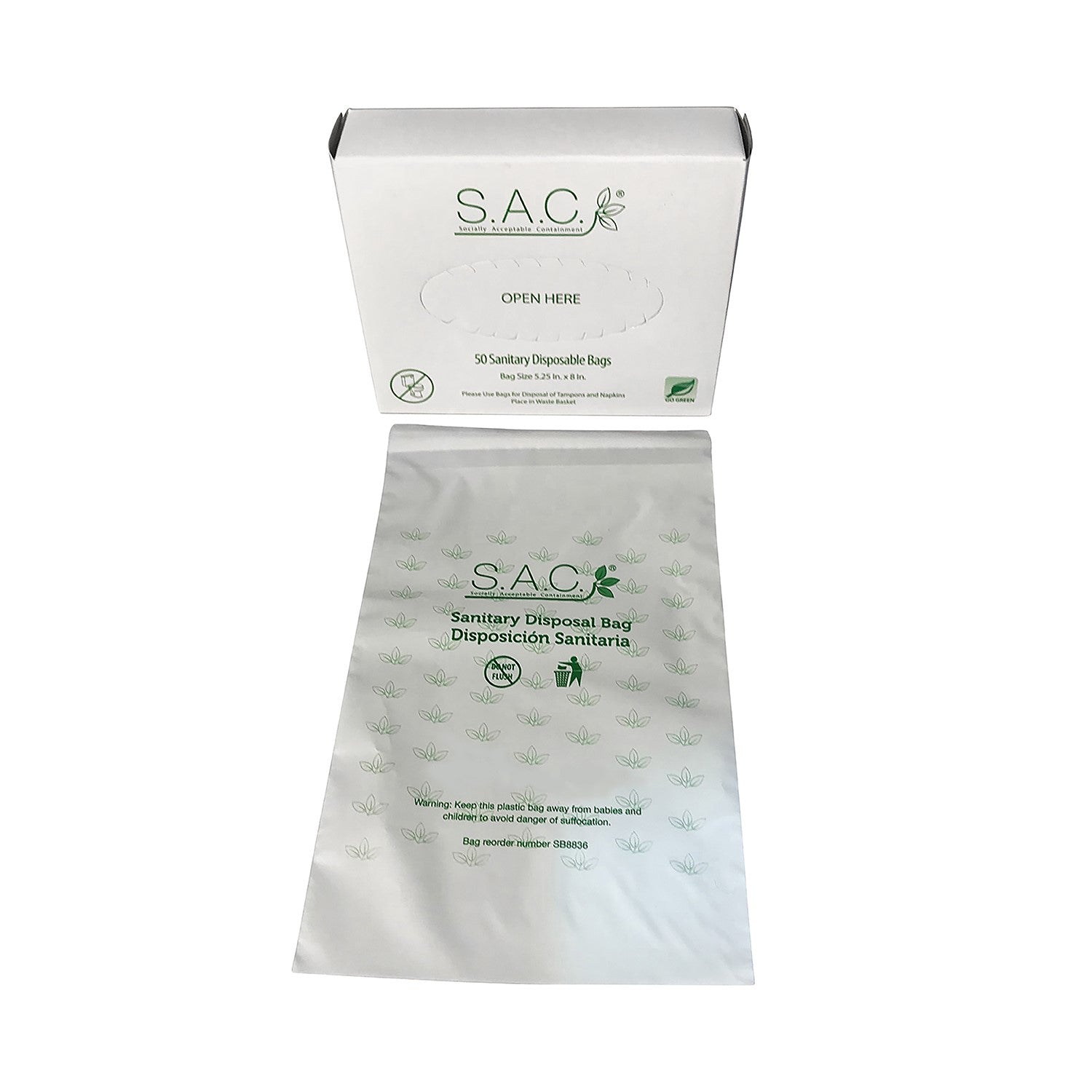 Paper Sanitary Disposal Bags - White - 100x150x185mm (WxDxH) - (Pack 1,000)  - Hillcroft Supplies