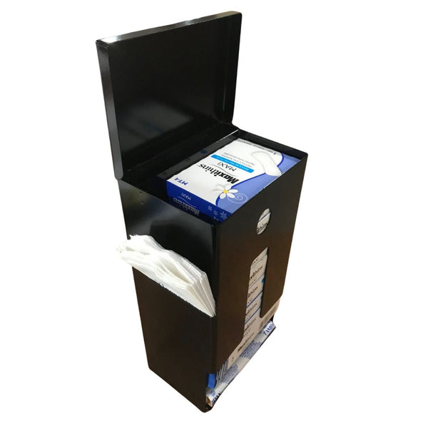 SD7000-PF Pre-Filled Courtesy Dispenser – Tampons, Pads & Disposal Bags, Compact, Wall-Mounted